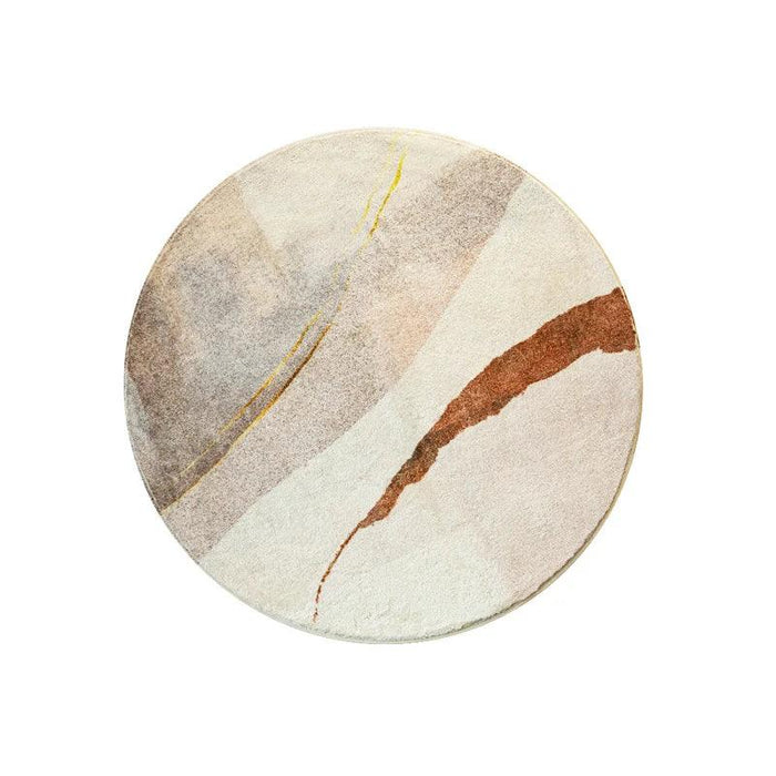 Luxurious Round Plush Polyester Area Rug for Sophisticated Home Decor