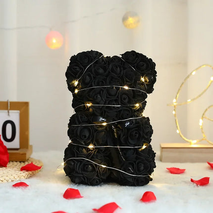 25CM Artificial Teddy Rose Flower Bear with Box Romantic Valentines Day Gift Girlfriend Women Anniversary Wedding Party Supplies 25cm-artificial-teddy-rose-flower-bear-with-box-romantic-valentines-day-gift-girlfriend-women-anniversary-wedding-party-supplies