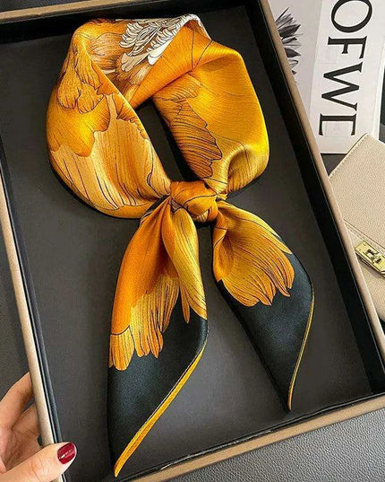 Elegant Satin Square Shawl Hijab: Luxurious 70x70cm Bandana for Women