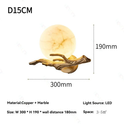 ZAOXI Italian Marble Waterproof LED Wall Lamp for Outdoor Garden