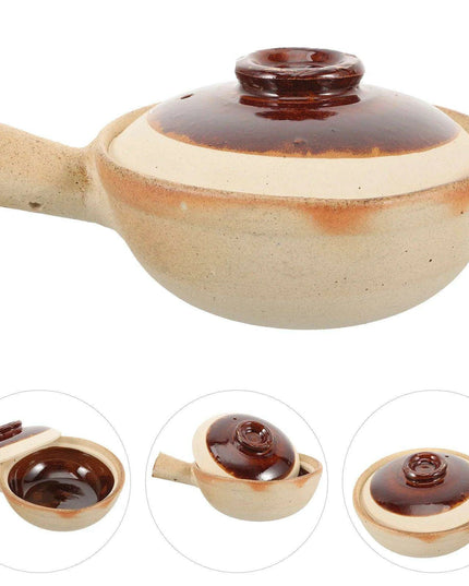 Rustic Charm Clay Casserole Pot - Versatile Earthenware Dish with Lid for Exquisite Home Cooking