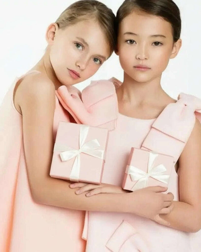 Charming Pink Bow Dress for Girls - Perfect for Spring and Autumn Parties and Weddings