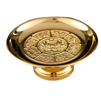 Elegant Lotus Metal Offering Dish for Spiritual Serenity and Home Decor