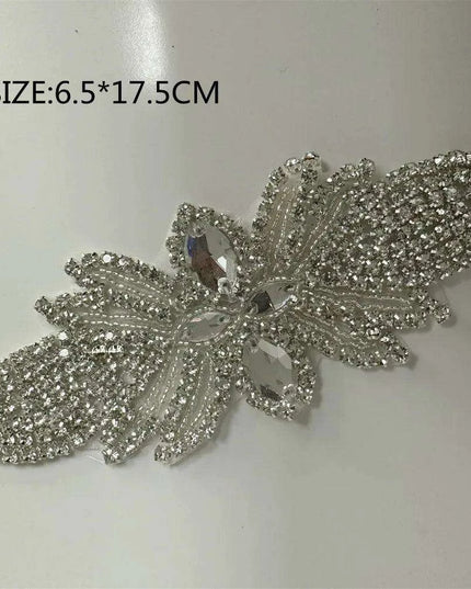 Glimmering Silver Rhinestone Floral Applique: Elegant Fashion Upgrade Accessory