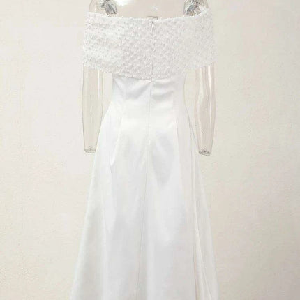 High Waist Pleated Evening Dress with Bowknot and Chic Patchwork Details for Women