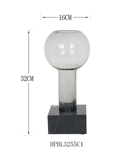 Sleek Modern Glass Vase Collection with Elegant Marble Base for Home Aesthetics and Plant Display