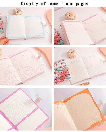 Bunny Planet Delight: Colorful Student Planner Notebook with Magnetic Closure