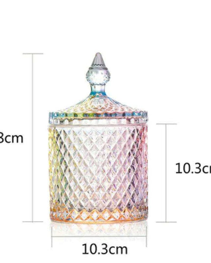 Colorful Diamond Glass Storage Jars for Candy and Sugar - 300ML & 600ML Options