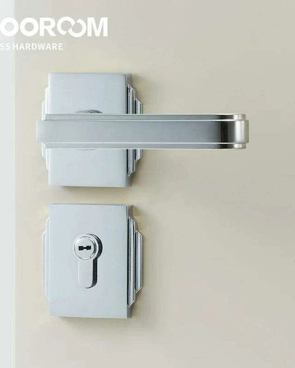 Luxurious PVD Gold and Chrome Double Lever Door Handle Set for Bedrooms and Bathrooms