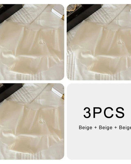 3-Pack Women's Luxurious Ice Silk Mid-Rise Briefs - Ultimate Comfort Seamless Lingerie