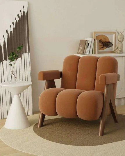 Luxurious Japanese Cream Single Sofa Chair - Chic Scandinavian Moroccan Aesthetic