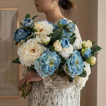 Peony Artificial Flowers — Faux Bouquet for Home & Wedding Decor