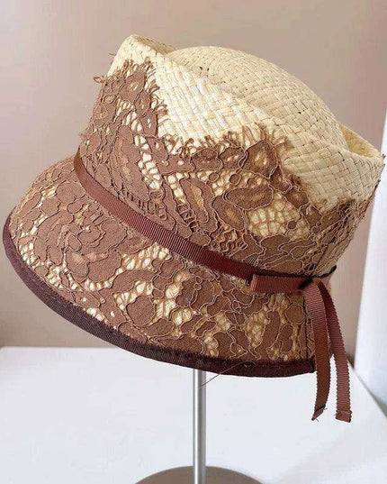 Japanese-Inspired Lace-Adorned Fisherman's Hat