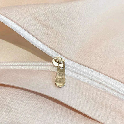 Elegant Floral Embroidery Cotton Bedding Collection - 4-Piece Duvet Cover Set with Sheets and Pillowcases in Soft Pink, Gray, and Blue