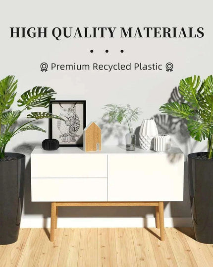 Set of 2 Elegant 21-Inch Outdoor Planters with Modern Design