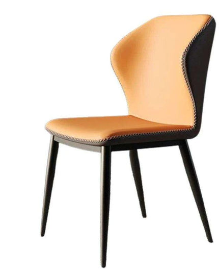 Elegant Nordic Genuine Leather Dining Chair with Modern Flair