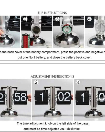 Digital Flip Clock with Automatic Page Turning - Stylish Home Décor with Battery Included