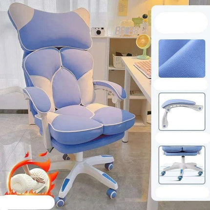 Nordic Luxe Gaming Chair with Genuine Leather and 360-Degree Swivel