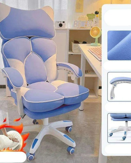 Nordic Luxe Gaming Chair with Genuine Leather and 360-Degree Swivel