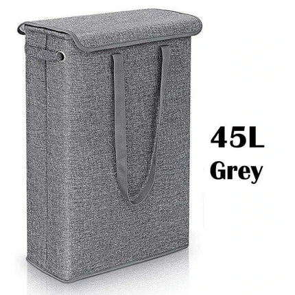 Stylish Waterproof Foldable Laundry Hamper - 45L Capacity with Lid