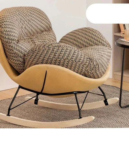 Plush Velvet Nordic Rocking Chair - Elegant Lounge Seating for Ultimate Relaxation