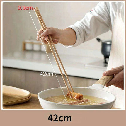Elegant Extra Long Beech Wood Chopsticks for Noodles and Fried Treats