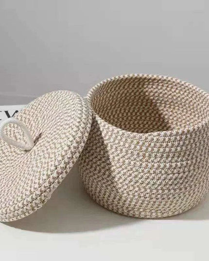 Chic Khaki Cotton Storage Basket Set: A Stylish Solution for a Neatly Organized Home