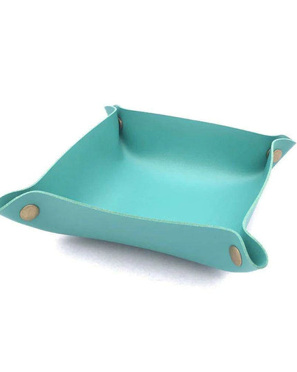 Chic Faux Leather Folding Valet Tray - Elegant Organizer for Home and Office