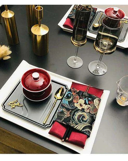 Luxury Botanical Porcelain Dining Set for Elegant Occasions