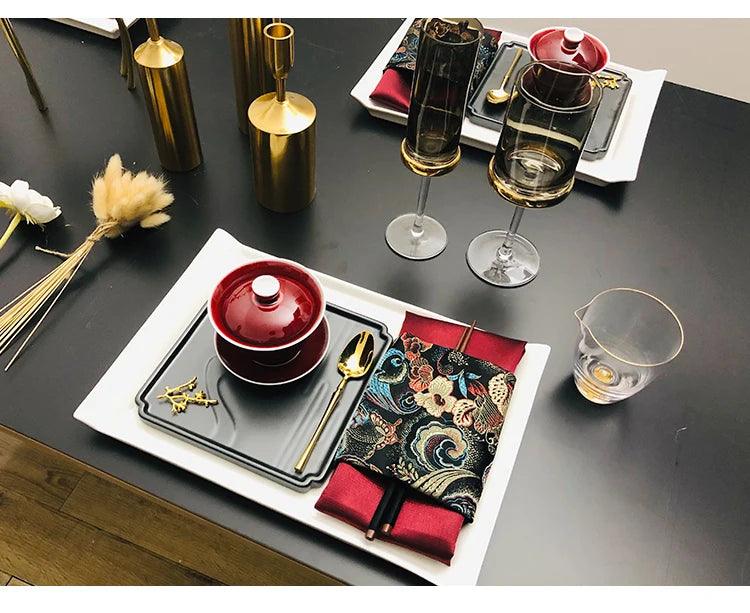 Luxury Botanical Porcelain Dining Set for Elegant Occasions
