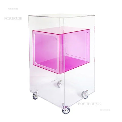 Acrylic Multi-Layer Beauty Salon Tool Trolley — 8-Colour Rolling Cart