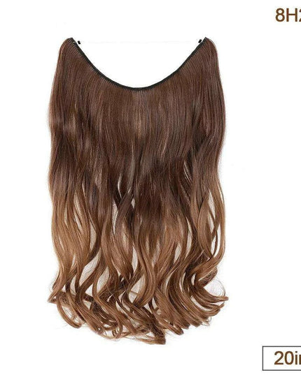 20-Inch Versatile Adjustable Invisible Wire Hair Extensions - Curly and Sleek Options