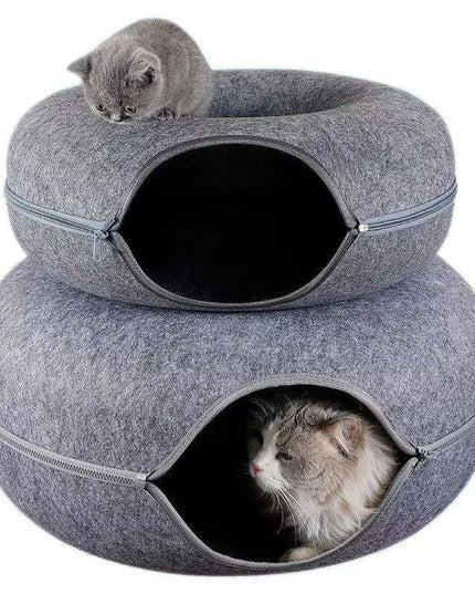Purrfect Play & Rest Tunnel Bed - Interactive Cat Retreat