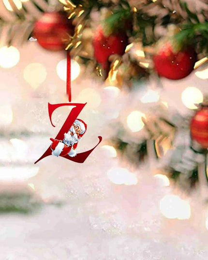Personalized Santa Hat Alphabet Ornaments for Holiday Tree Decoration