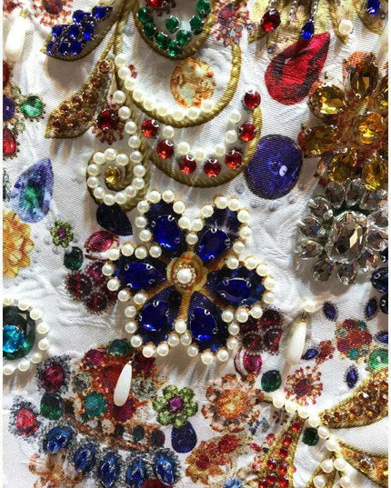 Glamorous Heavy Beaded Diamond A-Line Sleeveless Retro Court Dress