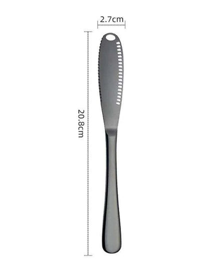 Colorful Stainless Steel Spreader Knife with Unique Hole Design - Effortless Butter and Cheese Application!