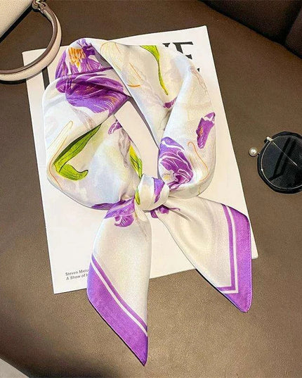 Elegant Satin Square Shawl Hijab: Luxurious 70x70cm Bandana for Women