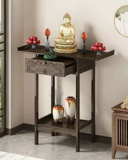Classic Bamboo Entryway Table with Storage Drawer - Timeless Home Accent Furniture