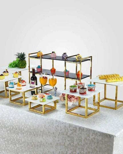 Stylish Stainless Steel Multi-Layered Snack and Dessert Tower for Celebrations