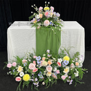 Silk Rose Flower Row Table Centrepiece