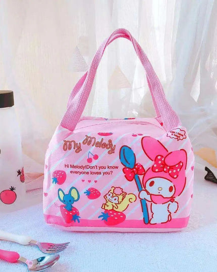 Sanrio Character Cozy Lunch Bag - Cute Insulated Tote Featuring Keroppi, My Melody & Badtz Maru for School and Office
