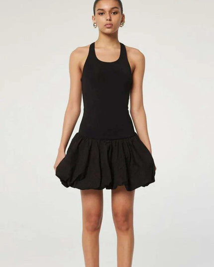 Chic Backless A-Line Black Dress