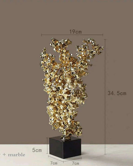 Elegant Golden Mountain Resin Tabletop Accents for Luxurious Living Spaces