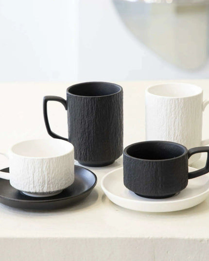 Elegant Japanese-Inspired Stone Grain Ceramic Coffee Mug for Home and Office Use