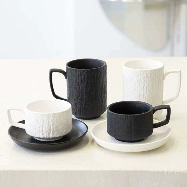 Elegant Japanese-Inspired Stone Grain Ceramic Coffee Mug for Home and Office Use