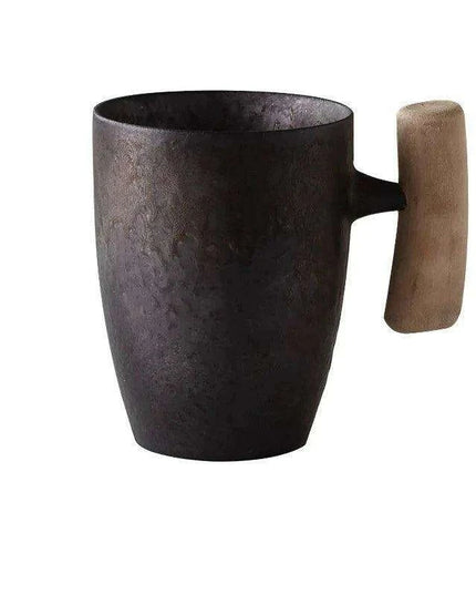 Nordic Charm Ceramic Coffee Mug with Hanging Ear and Gilt Couple Design