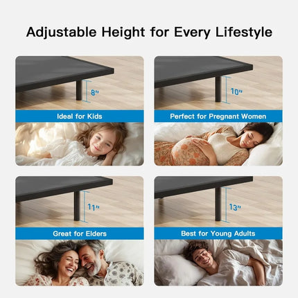 Twin XL Adjustable Bed Frame, Electric Base with Head/Foot Incline, USB-A & USB-C, LED Light, 4 Leg Heights, Easy Assembly twin-xl-adjustable-bed-frame-electric-base-with-head-foot-incline-usb-a-usb-c-led-light-4-leg-heights-easy-assembly