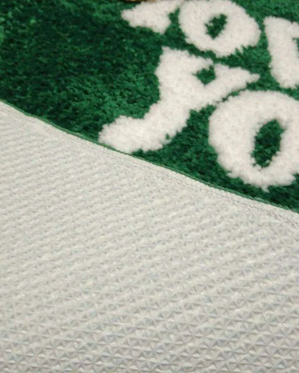 Luxurious Green Heart Shag Area Rug - Soft, Non-Slip Flocking Doormat