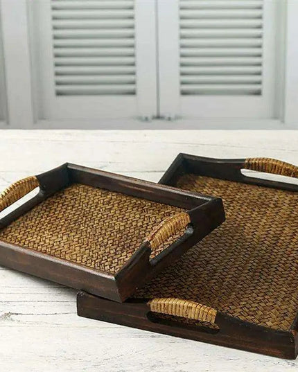 Chic Rattan Woven Serving Tray for Elegant Home Presentation