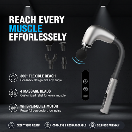 Percussion Fascia Gun — Handheld Deep Tissue Massager, Rechargeable